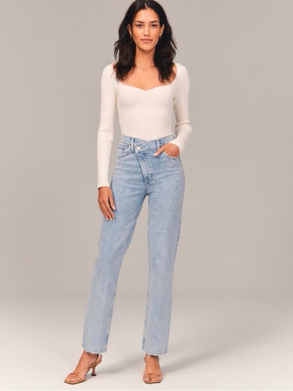 Abercrombie & Fitch The Dad Straight Leg Cross-Waist Jeans - Curve Love